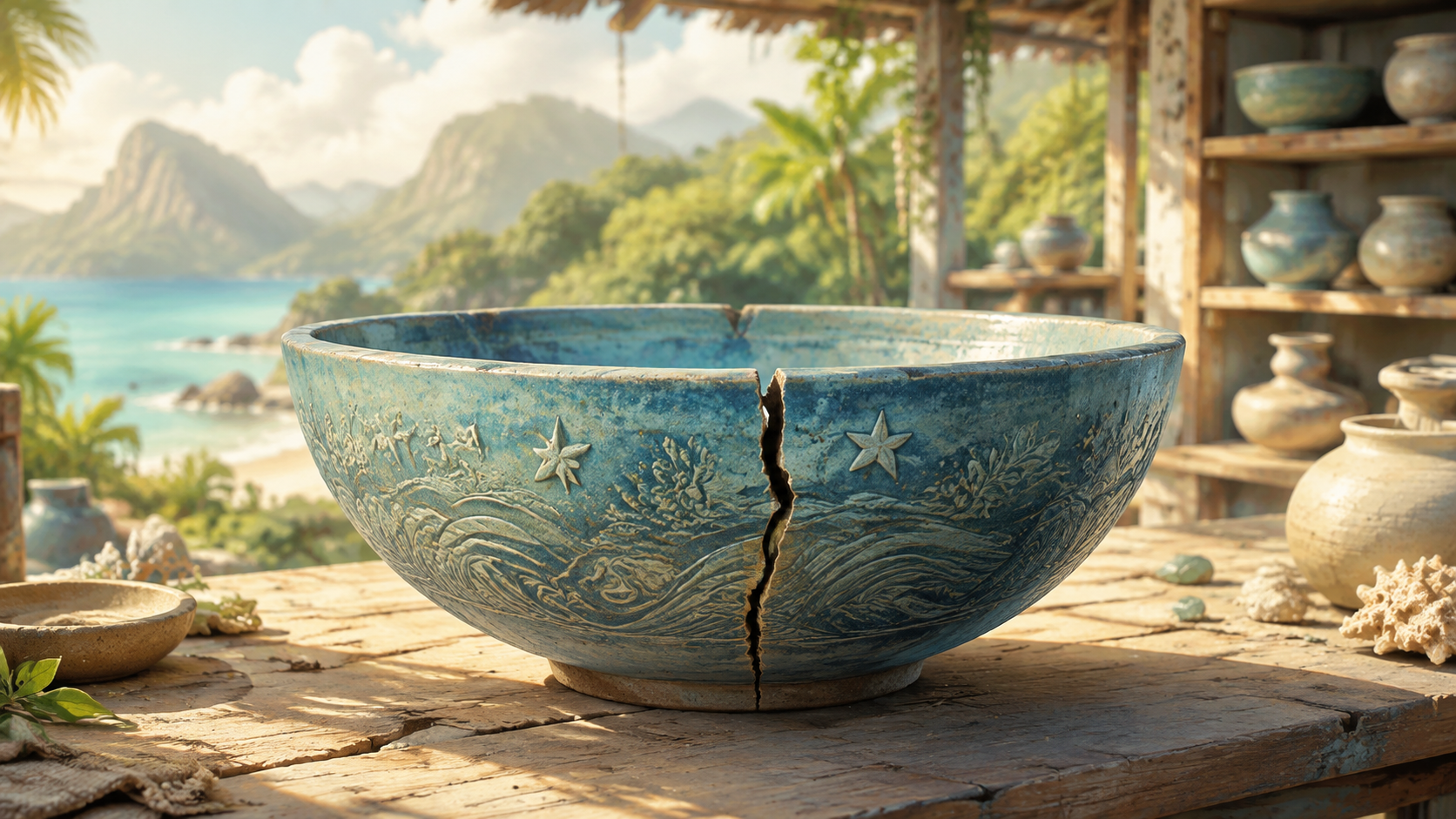 A cracked ceremonial bowl discovers a new purpose after disaster, revealing that healing after loss does not require returning to who we were before.